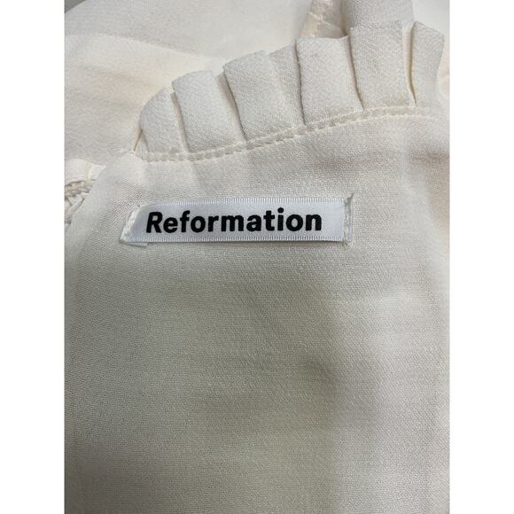 Reformation 'Novena' White Viscose Top Size 0 - Picture 3 of 4